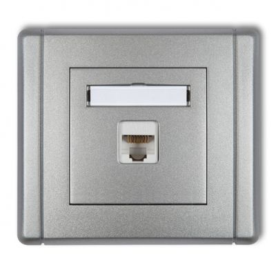 KARLIK FLEXI Gniazdo komputerowe pojedyncze 1xRJ45, kat. 5e, 8-stykowe srebrny metalik 7FGK-1 (7FGK-1)
