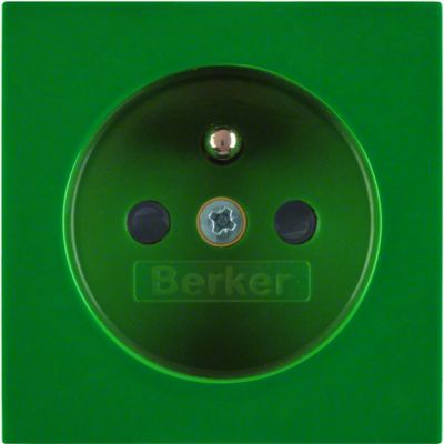 BERKER B.X/S.1 Płytka czołowa z przysłonami styków do gniazda z uziemieniem zielony 3965768963 HAGER (3965768963)