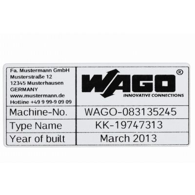 Etykieta samoprzylepna z poliestru o wymiarach 44x99mm srebrna 210-804 WAGO (210-804)