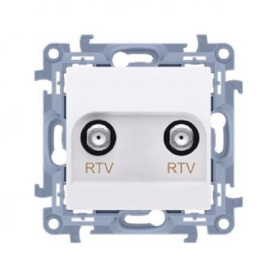 Simon 10 Gniazdo antenowe RTV-RTV  1x wejście: 5 ÷ 1000 MHz biały CAK2F.01/11 (CAK2F.01/11)