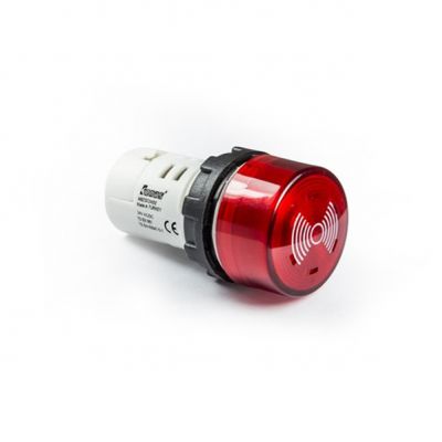 Buzzer monoblok 220V AC, podświetlany, czerwony (T0-MBZS220S)
