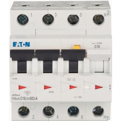 FRBM6-C16/3N/003-A wyłącznik różnicowonadprądowy 6kA C16A 3P+N 30mA typ A 170999 EATON (170999)
