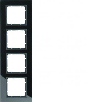 BERKER B.7 Ramka poczwórna szkło czarne/antracyt mat 10146616 HAGER (10146616)