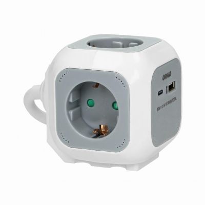 Przedłużacz 4x2P+Z (Schuko), ładowarka USB A+C, Quick charge, 1,4m H05VV-F 3x1,5mm2, szary OR-AE-13247(GS)/G ORNO (OR-AE-13247(GS)/G)