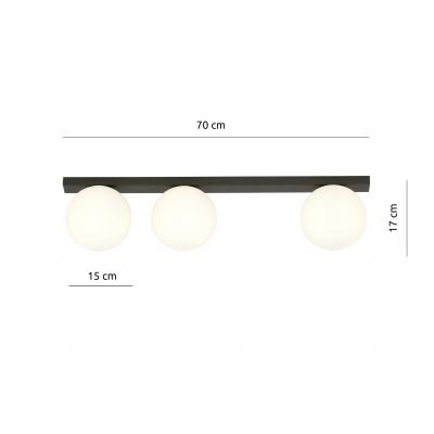 Emibig plafon Fit 3 3xE14 czarno/biały 1124/3 (1124/3)