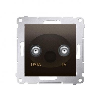 Simon 54 Gniazdo TV-DATA. Dwa porty wyjściowe typu /F/ Częstotliwość dla wejścia 5-1000 MHz brąz mat DAD1.01/46 (DAD1.01/46)