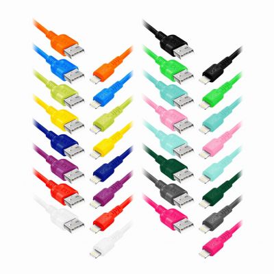 Kabel USB - Lightning eXc WHIPPY, 2M (2,4A, szybkie ładowanie), kolor mix CABEXCWHILIGH2.0MIX2 ORNO (CABEXCWHILIGH2.0MIX2)