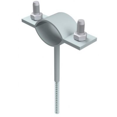 uchwyt mocujący – obejma fi 30-45 mm, z gwintem do ściany, L=12 cm, Fe/Zn12/C/T2 (AH28561)