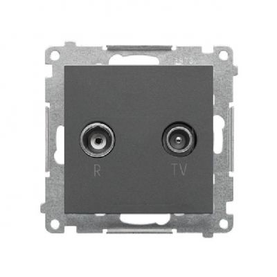 Simon 55 Gniazdo antenowe R-TV przelotowe 10dB 1x Wejście: 5÷862 MHz Grafitowy mat TAP10.01/116 (TAP10.01/116)