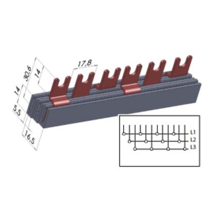 Izolowana szyna zbiorcza IZ16/3F/54/D 002921065 ETI (002921065)