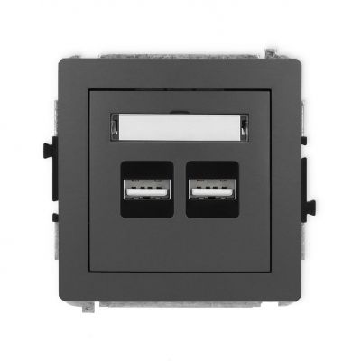 KARLIK DECO Ładowarka USB podwójna 2xUSB A, 15,5W max., 5V, 3.1A grafitowy mat 28DCUSB-6 (28DCUSB-6)