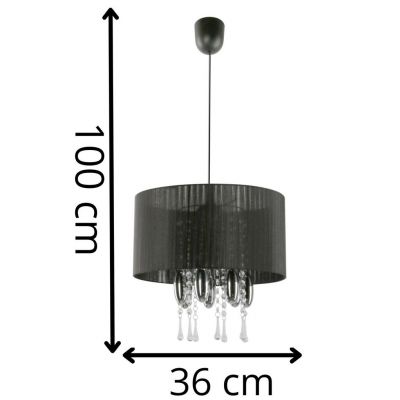 Lampa wisząca Camilla czarna E27 1x60W (661/1 CZA)