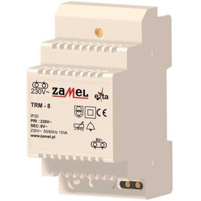 TRANSFORMATOR 230/8V AC 15VA TYP: TRM-8 EXT10000139 ZAMEL (EXT10000139-WPL)