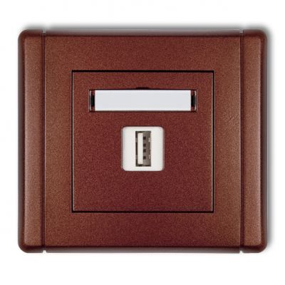 KARLIK FLEXI Gniazdo pojedyncze USB-AA 2.0 brązowy metalik 9FGUSB-1 (9FGUSB-1)