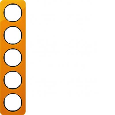 BERKER R.1 Ramka pięciokrotna akryl pomarańczowy przezroczysty/czarny 10152334 HAGER (10152334)