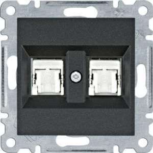 lumina Gniazdo komputerowe podwójne RJ45 kat.5e FTP, czarny (WL2143)
