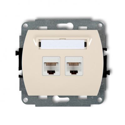 KARLIK TREND Mechanizm gniazda komputerowego podwójnego 2xRJ45, kat. 6, 8-stykowy beżowy 1GK-4 (1GK-4)