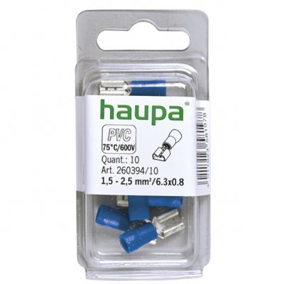 Nasuwka izol. 1,5-2,5/6,3x0,8 PVC niebieska 260394/10 HAUPA (260394/10)