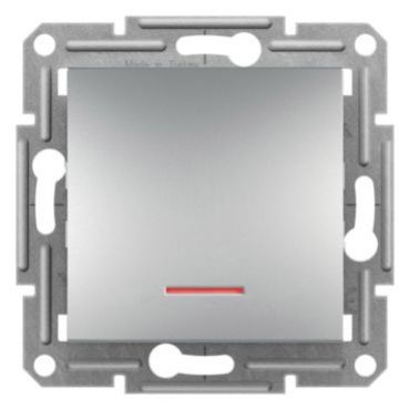 Asfora przycisk bez ramki z podświetleniem aluminium EPH1600161 SCHNEIDER (EPH1600161)
