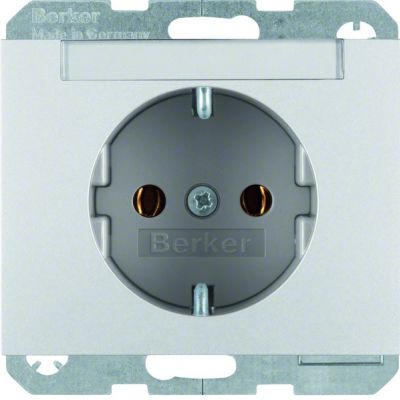 BERKER K.5 Gniazdo SCHUKO pole opisowe, aluminium 47397003 HAGER (47397003)