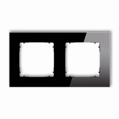 KARLIK ICON Ramka podwójna kwadratowa - efekt szkła (ramka: czarna; spód: czarny) czarny 12-12-IRSK-2 (12-12-IRSK-2)
