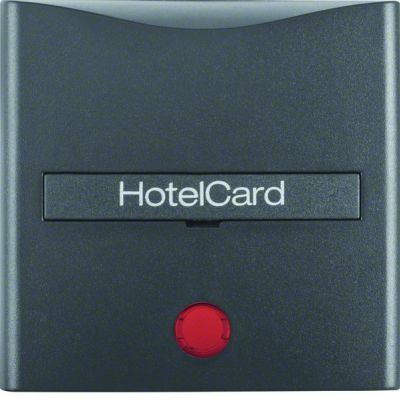 BERKER B.X Nasadka z nadrukiem i czerwoną soczewką do łącznika na kartę hotelową antracyt 16401606 HAGER (16401606)