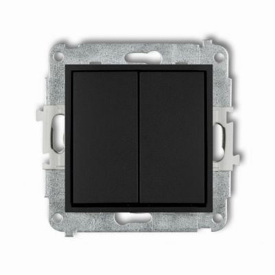 KARLIK ICON Łącznik pojedynczy jednobiegunowy + schodowy bez piktogramu (osobne zasilanie) czarny mat 12IWP-10.21 (12IWP-10.21)