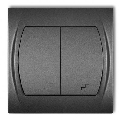 KARLIK LOGO Łącznik jednobiegunowy ze schodowym podświetlany (wspólne zasilanie) grafitowy 11LWP-10L.1 (11LWP-10L.1)