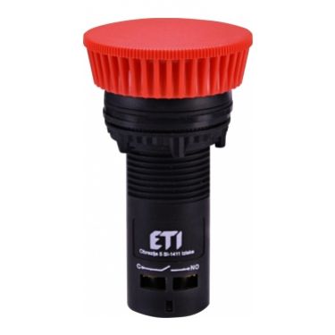 Przycisk kompaktowy z guzikiem-grzybek, 1NO, czerwony ECM-P10-R 004771480 ETI (004771480)