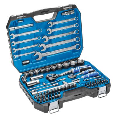 Komplet kluczy nasadowych zestaw 85 el. HOEGERT HT1R425 1/4' + 1/2' + płaskie (HT1R425)