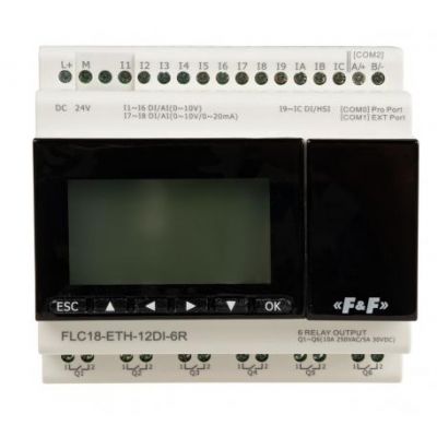 F&F Sterownik programowalny FLC18-ETH-12DI-6R  12 wejść i 6 wyjść przekaźnikowych; FLC18-ETH-12DI-6R (FLC18-ETH-12DI-6R)