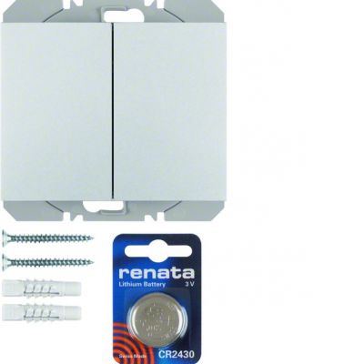 BERKER K.5 KNX RF quicklink Przycisk radiowy podwójny płaski aluminium lakierowana 85656277 HAGER (85656277)