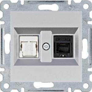 lumina Gniazdo RJ11/12 + RJ45, srebrny (WL2212)
