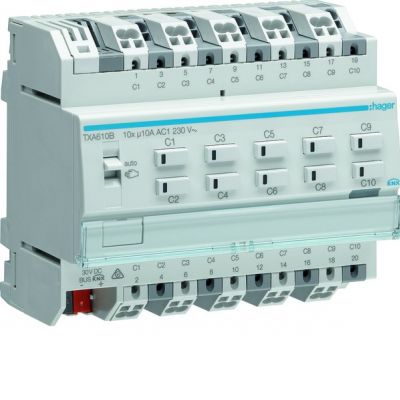 HAGER KNX e/s Sterownik załączający/żaluzjowy 10 A, 10-/5-kr TXA610B (TXA610B)