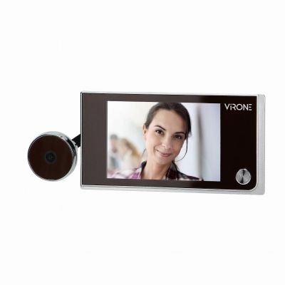 Elektroniczny wizjer do drzwi LCD 3,5' szerokokątny obiektyw bateryjny srebrny ORNO (DV-1)
