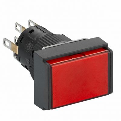 Harmony XB6 Przycisk Podświetlany Czerwony Płaski 2 CO 24V DC Prostokątny Plastikowy XB6EDW4B2P SCHNEIDER (XB6EDW4B2P)