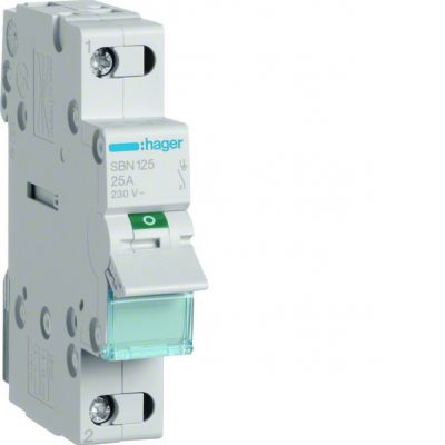 HAGER Modułowy rozłącznik izolacyjny 1P 25A 230VAC SBN125 (SBN125)