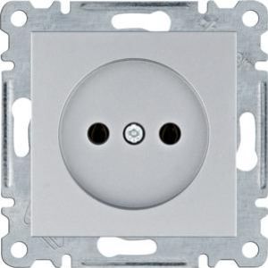 lumina Gniazdo zasilające bez uziemienia, 16A/250VAC, srebrny (WL1012)