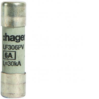 Wkładka bezpiecznikowa cylindryczna CH-10 10x38mm gPV 6A 1000VDC LF306PV HAGER (LF306PV)