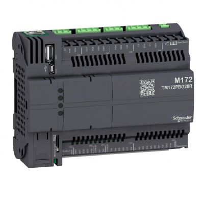 Sterownik PLC HVAC M172 8xDI 8xAI 8xDO 4xAO 2xModbus SL CAN Modbus TCP BACNet TM172PBG28R SCHNEIDER (TM172PBG28R)