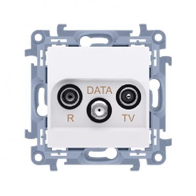 Simon 10 Gniazdo antenowe R-TV-DATA . 1x wejście: 5-862 MHz biały CAD.01/11 (CAD.01/11)