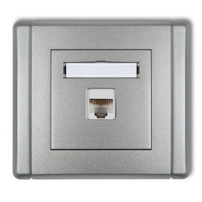 KARLIK FLEXI Gniazdo komputerowe pojedyncze 1xRJ45, kat. 6, 8-stykowe srebrny metalik 7FGK-3 (7FGK-3)