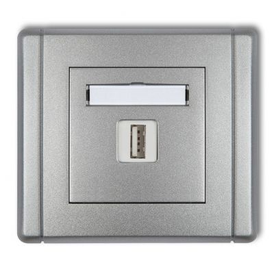 KARLIK FLEXI Gniazdo pojedyncze USB-AA 2.0 srebrny metalik 7FGUSB-1 (7FGUSB-1)