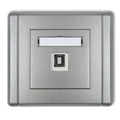 KARLIK FLEXI Gniazdo pojedyncze USB-AB 2.0 srebrny metalik 7FGUSB-3 (7FGUSB-3)