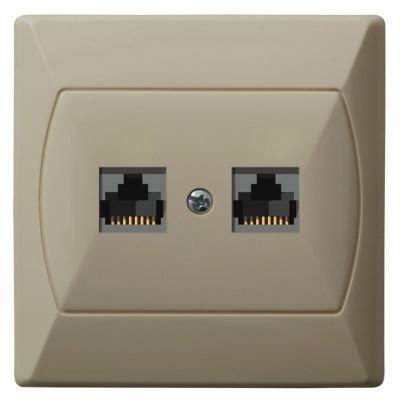 AKCENT Gniazdo komputerowe podwójne, kat. 5e MMC BEŻOWY GPK-2A/K/01 (GPK-2A/K/01)