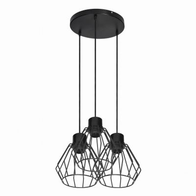 PINO 3P E27, lampa wisząca, max. 3x60W, czarna, okrągła (AD-LD-6376BE27M)