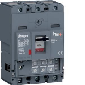MCCB Wyłącznik mocy h3+ P160 3P 100A 40kA LSI HAGER (HNS100JC)
