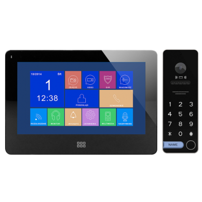 Zestaw wideodomofonowy, bezsłuchawkowy kolor, LCD 7&quot;, dotykowy, menu OSD, pamięć, gniazdo na kartę S OR-VID-EX-1062/B ORNO (OR-VID-EX-1062/B)