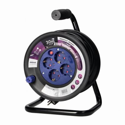 Przedłużacz bębnowy, 4 gniazda 2P+Z (Schuko), kabel PVC H05VV-F 3x1.0mm2, długość - 30m, Termik, Prz OR-AE-13152(GS)/30M ORNO (OR-AE-13152(GS)/30M)