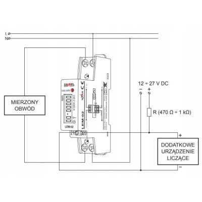 Licznik energii elektrycznej 1-fazowy LCD Typ: LEM-02 ZAMEL (EXT10000033-WPL)